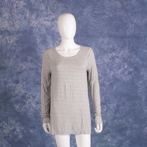 Calypso St Barth Gray & White Long Sleeve Tunic T-Shirt